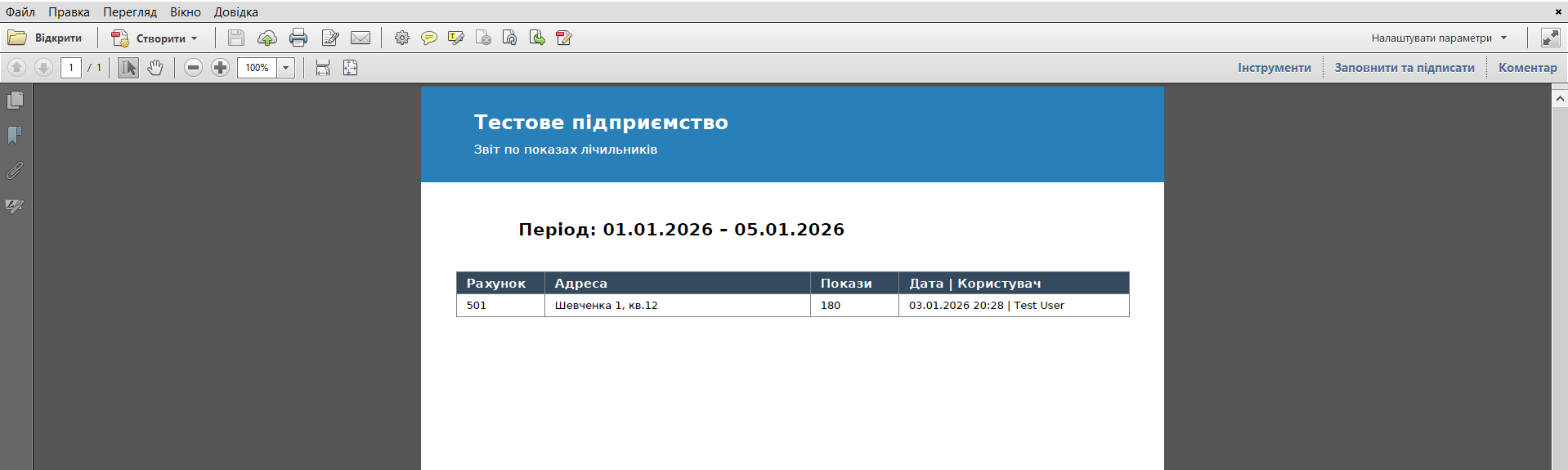 Щомісячний PDF звіт